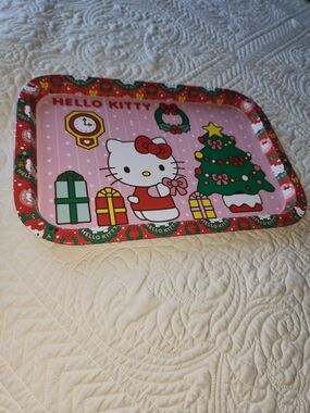 Hello Kitty Holiday Serving Tray - Pink & Red Christmas Design